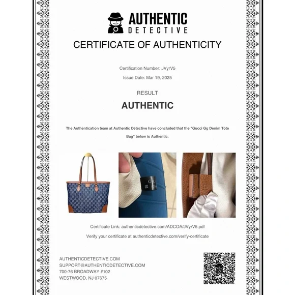 🪩🌸GIVEAWAY🌸🪩 ‼️READ ENTIRE LISTING‼️NWT Gucci Ophidia GG Denim Tote W/$2,250 - Picture 8 of 16
